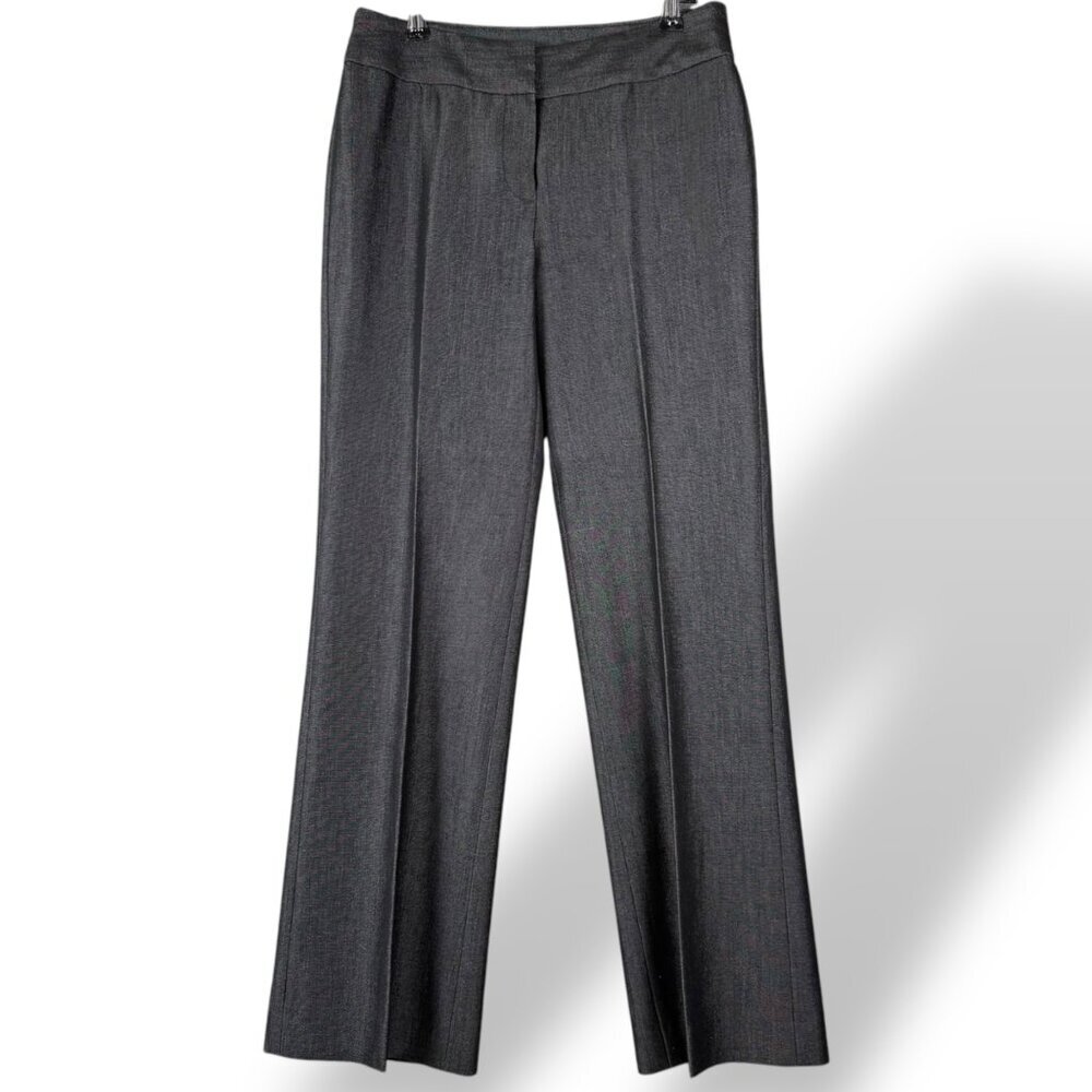 Nine West Dress Pants Womens Size 0P Black Wide-Leg Flat Front Suit Trouser